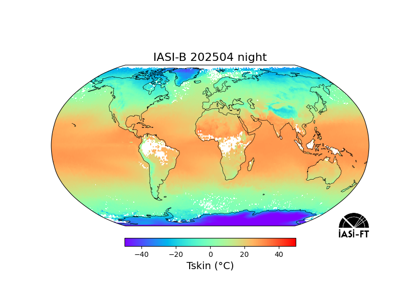 Nighttime map image from IASI satellite